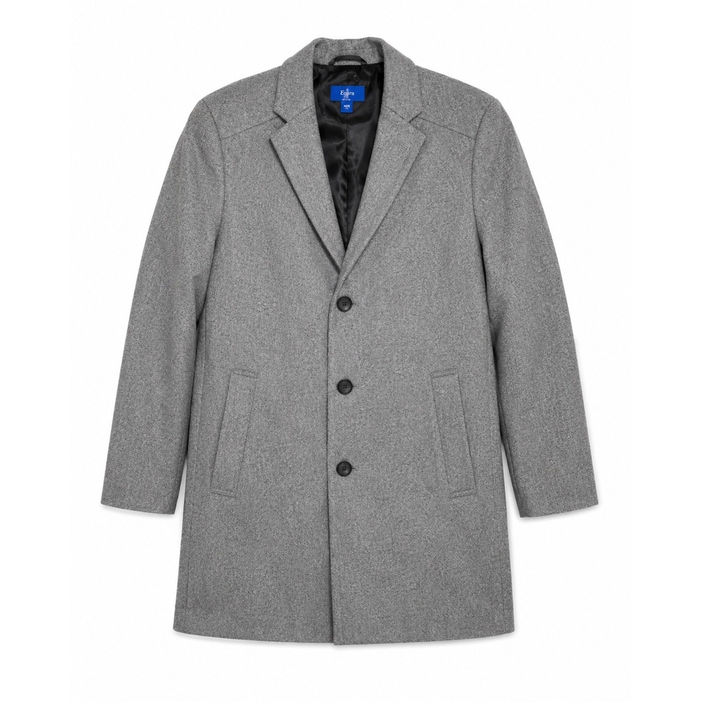 Egara Gray Wool Blend Topcoat‎ Car Coat 40R Mens 3 Button Lined
